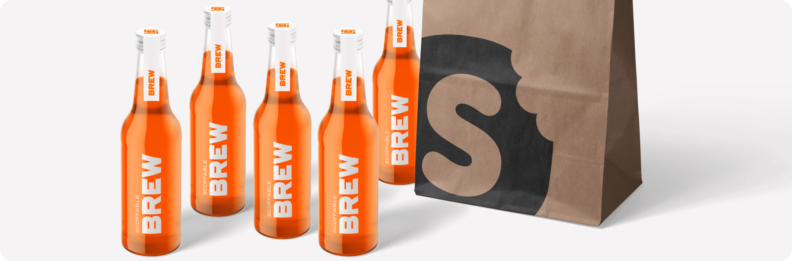 Scoffable BREW Bottles with Takeaway Bag